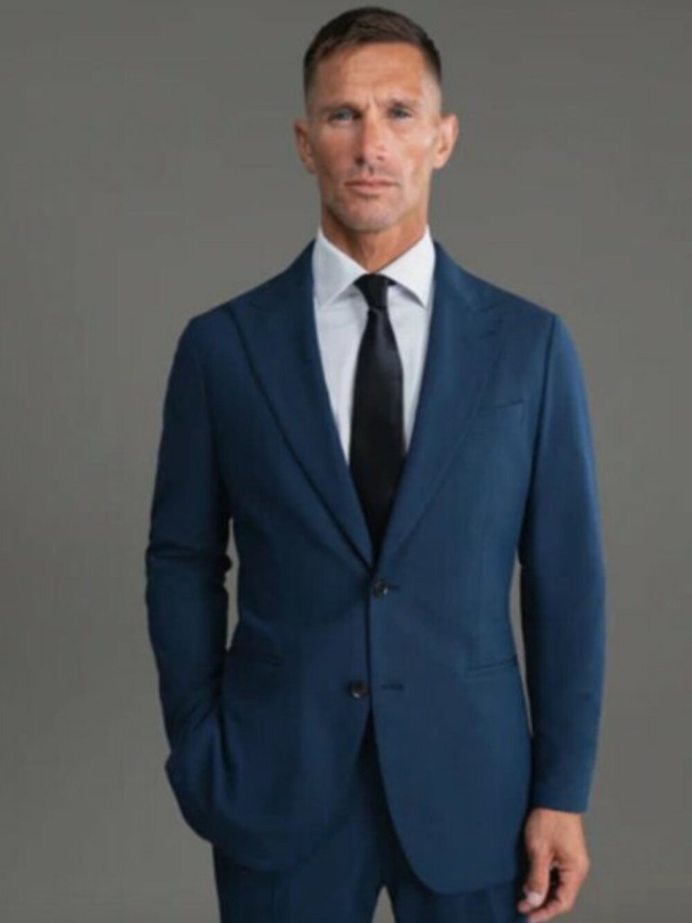 Sene Soho Flex Tech Sport Coat Stretch Blazer Navy Blue Custom Sized